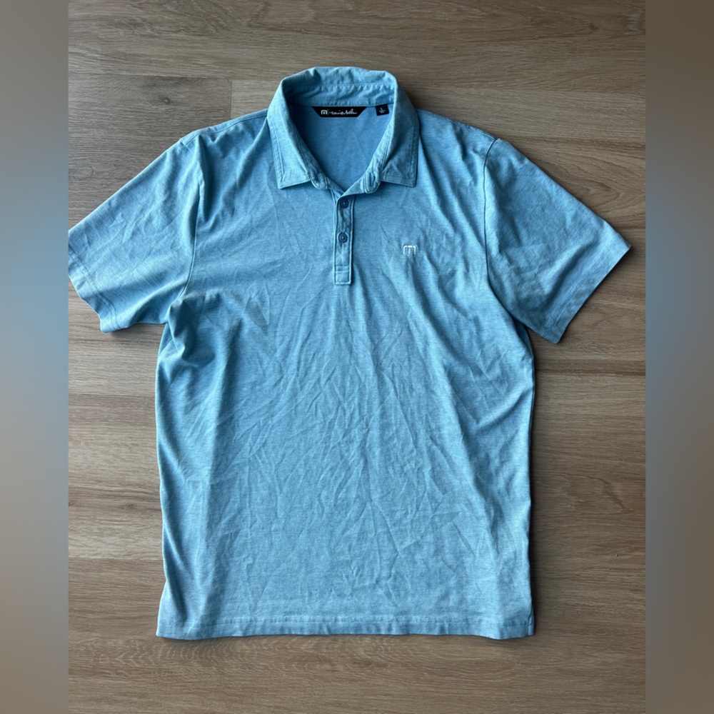 Travis Mathew Light Blue Polo Shirt